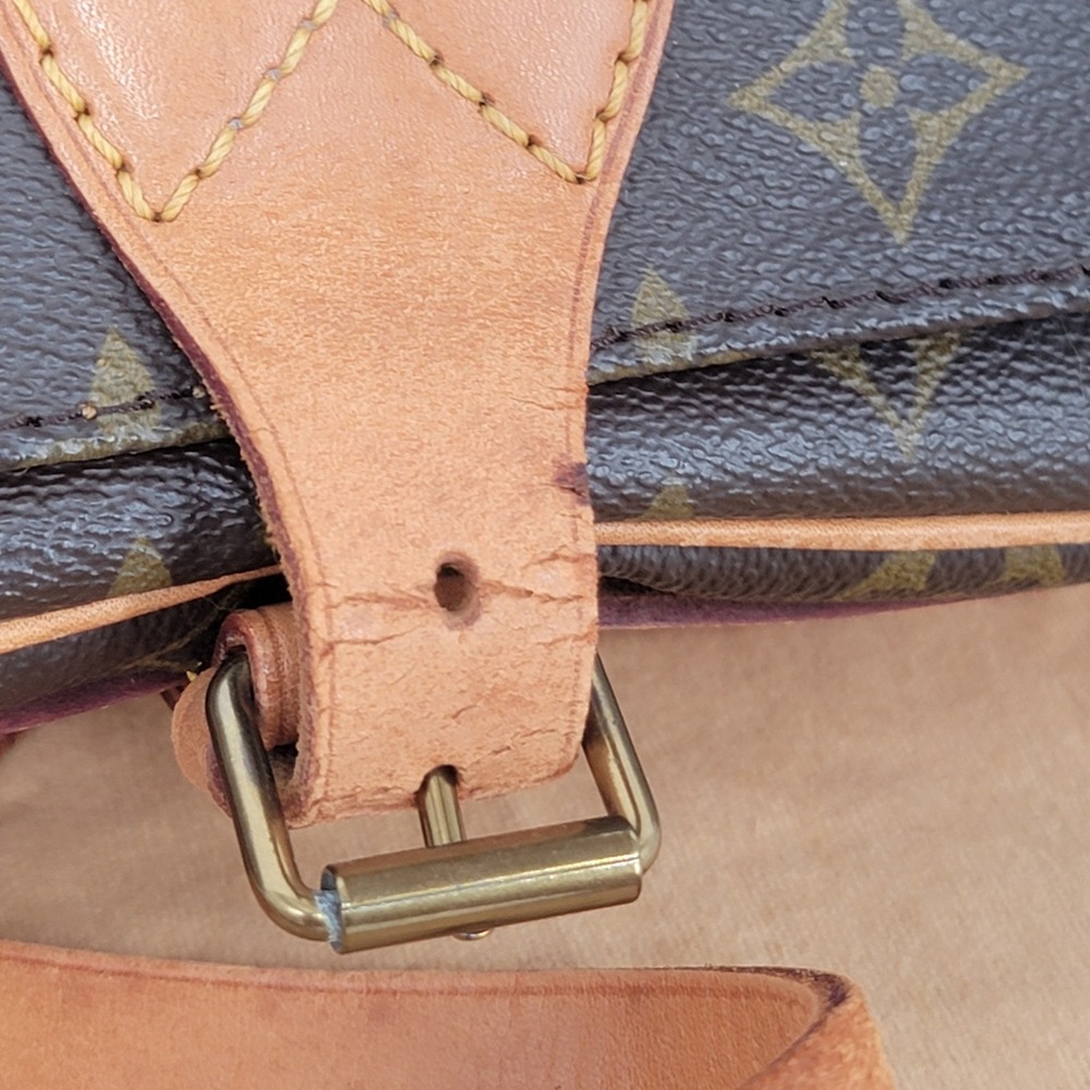 Louis Vuitton Cartouchiere Monogram Canvas Crossbody Bag Vintage Brown Leather - Picture 6 of 16